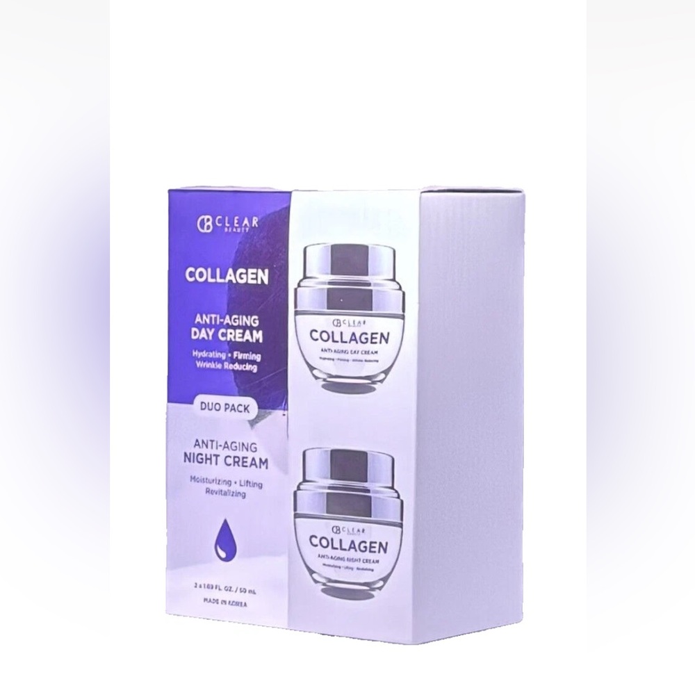Clear Beauty Collagen Anti-Aging Day & Night Cream Duo Pack 2x50ml | Made in Kor